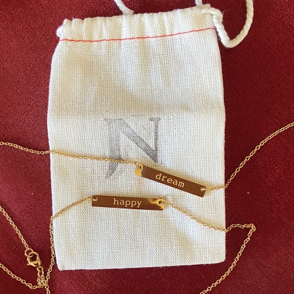 Jook and Nona Tag Necklaces, 18k Gold Plated - Picture 3 of 7